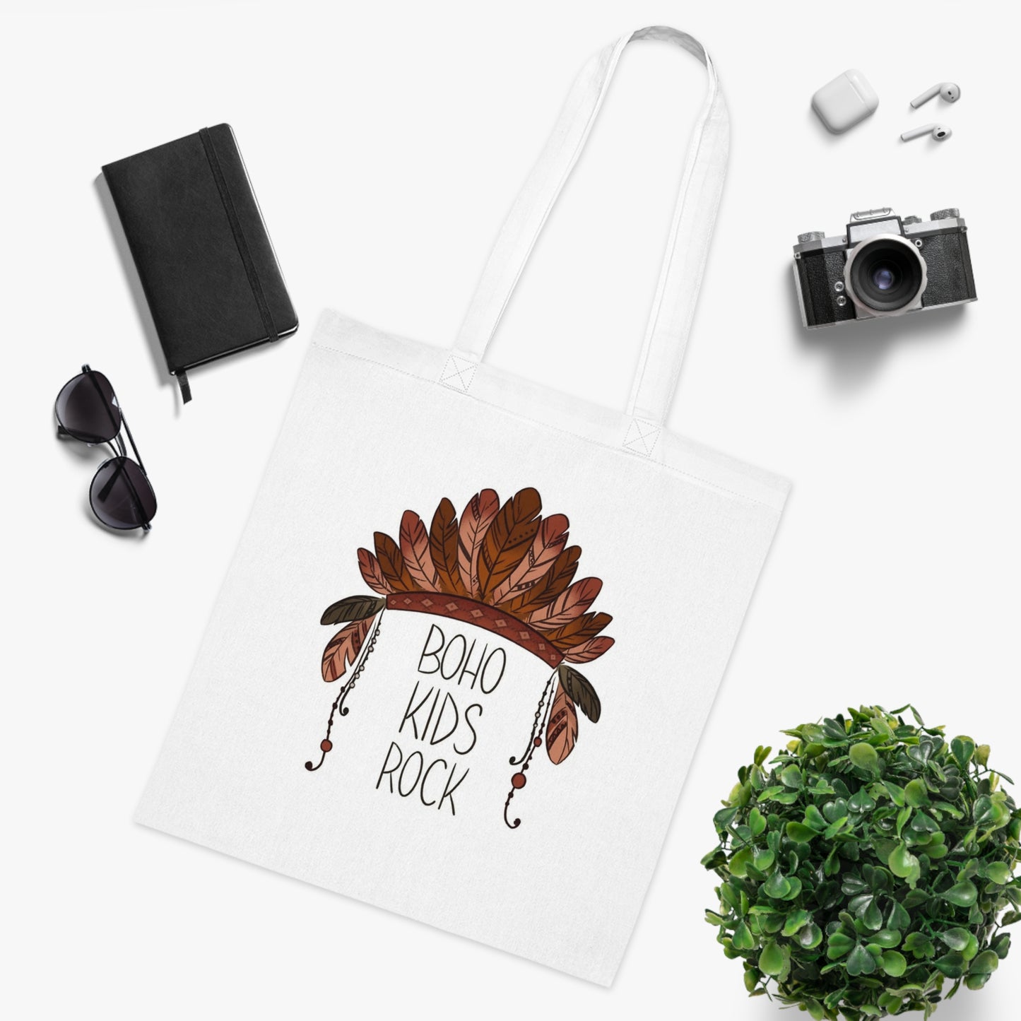 'BOHO KIDS ROCK' Cotton Tote - Eco-Friendly Shopping and Fun