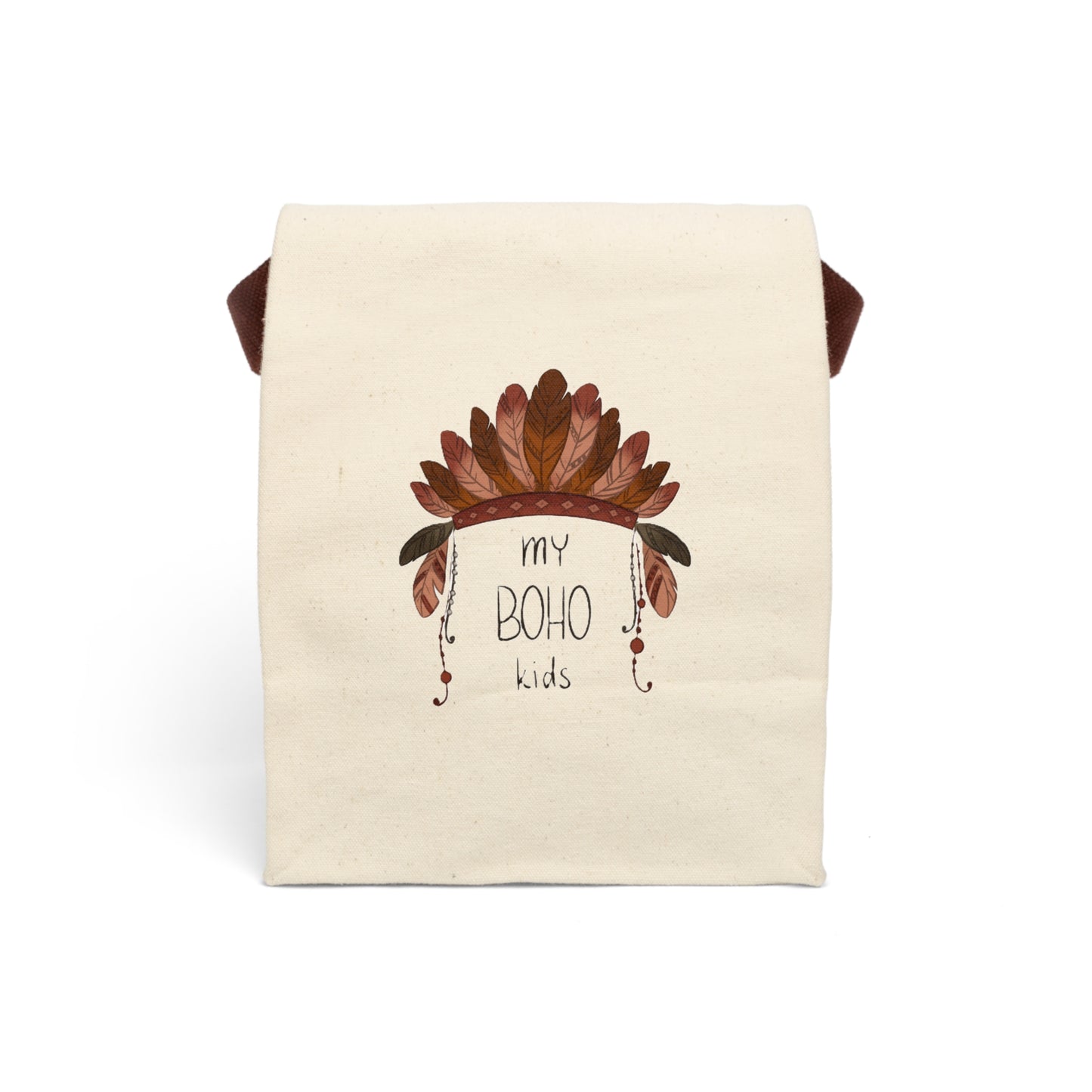 Boho Kids Canvas Lunch Bag - Eco-Friendly Lunch Tote with Strap
